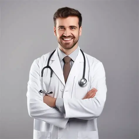 Smiling male doctor with a stethoscope